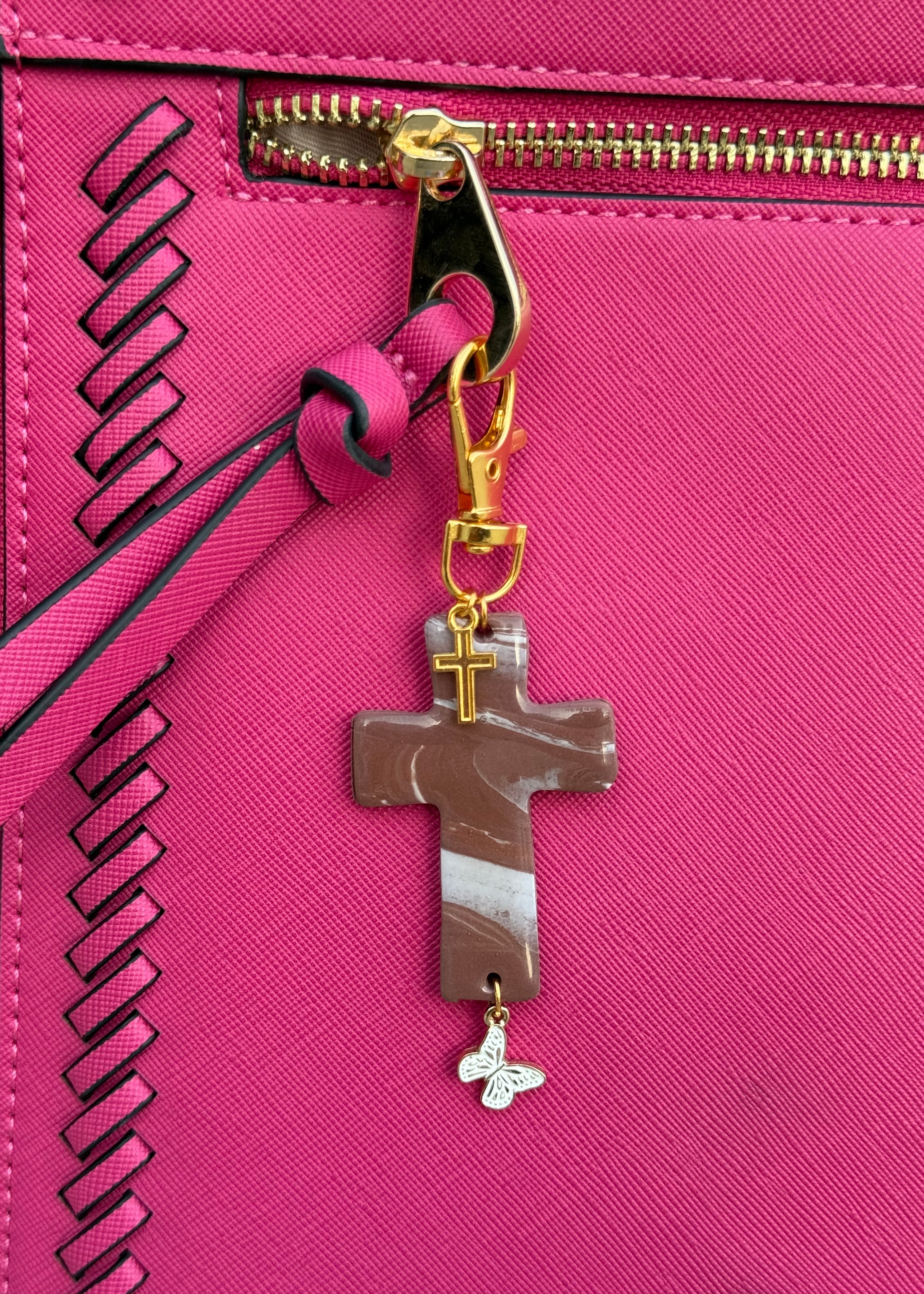 Neutral Christian Bag Charm | Handmade Gift for Women
