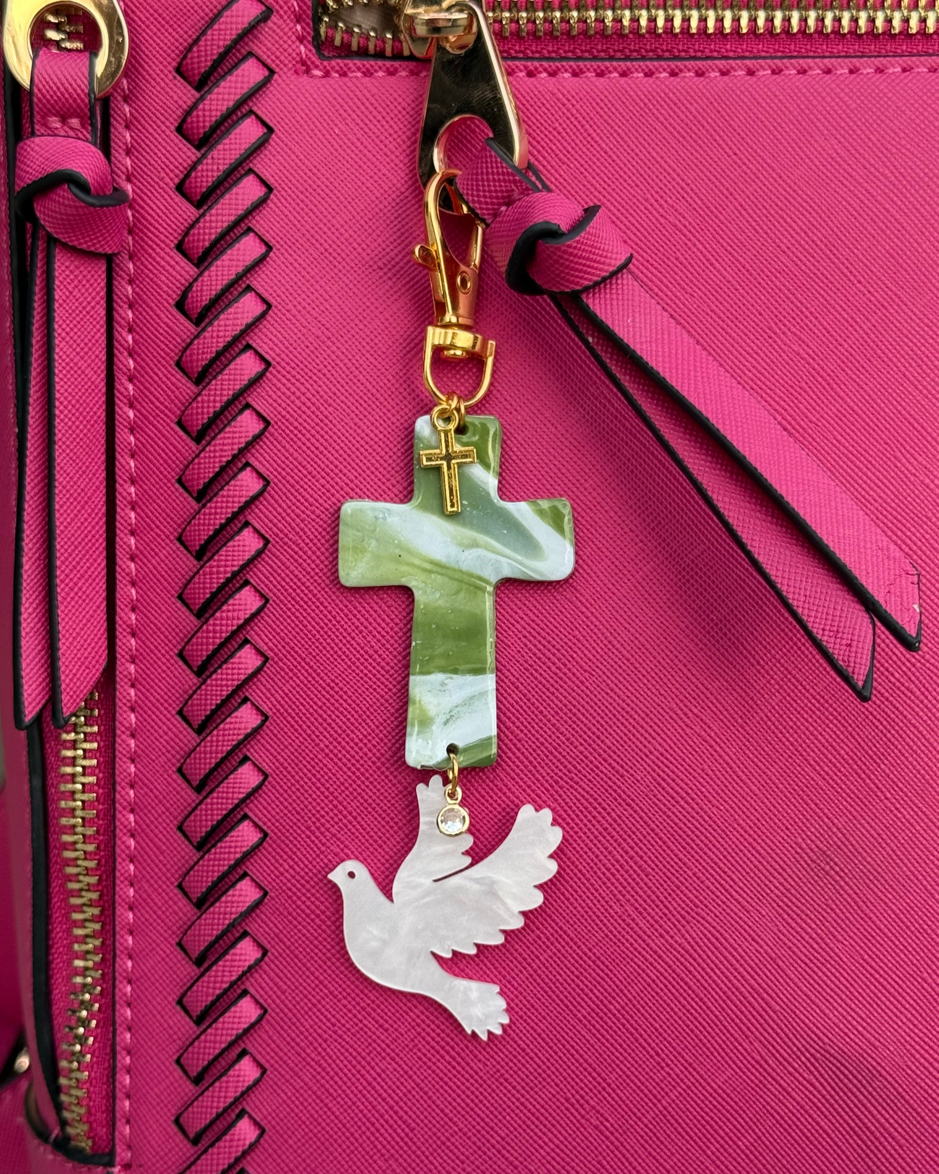 Christian Bag Charm | Handmade Cross Purse Charm