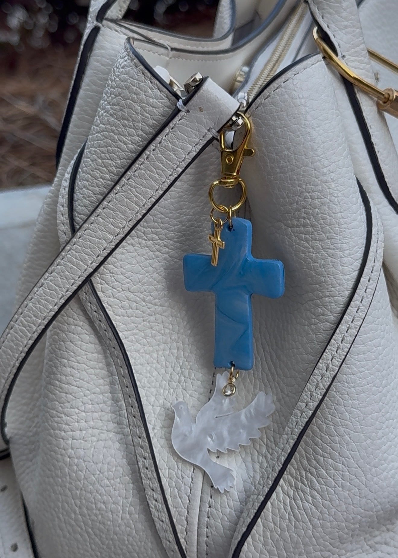 Cross Bag Charm | Handmade Christian Gifts | One of One