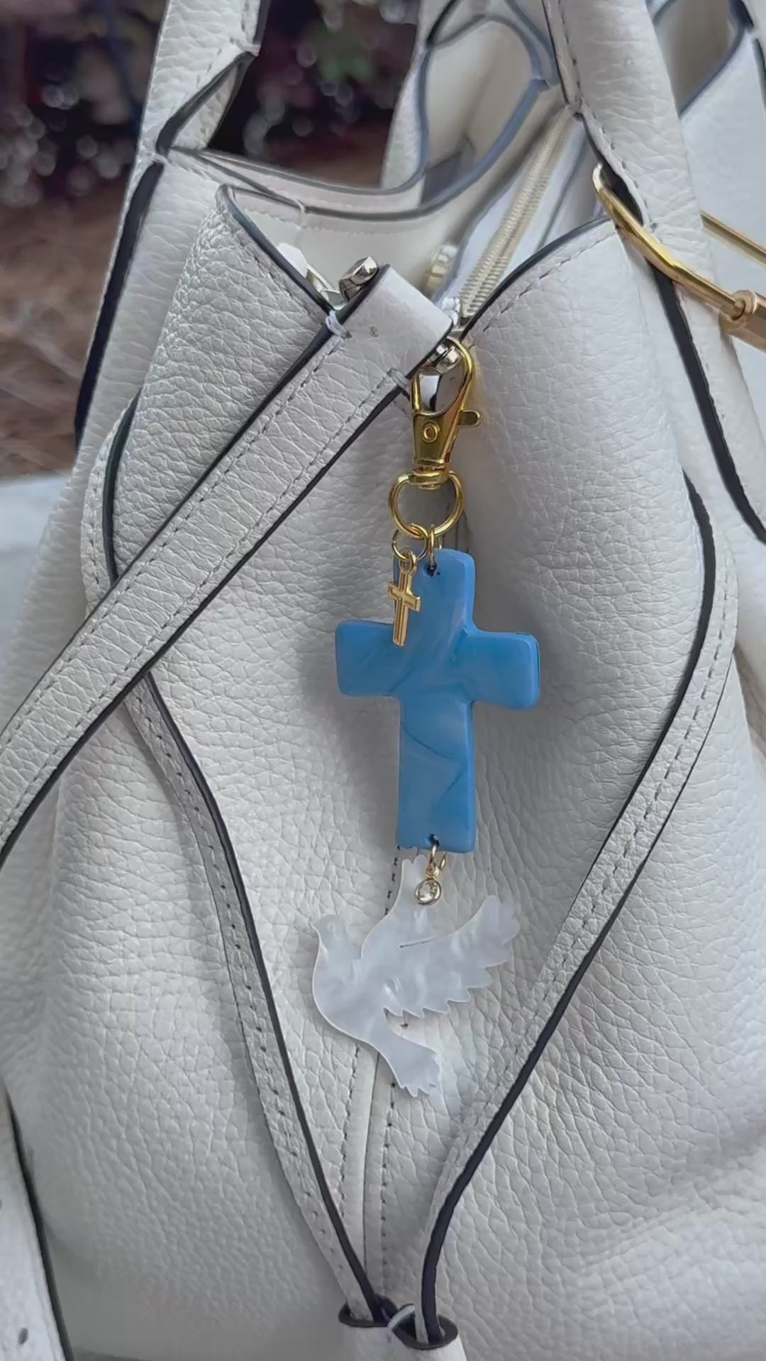 Christian Bag Charm | Handmade Cross Purse Charm