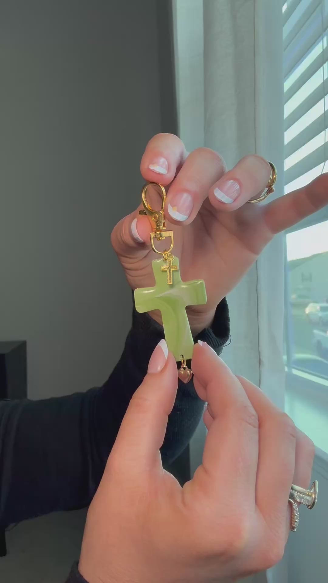 Handmade Christian Bag Charm | Handmade Cross Purse Charm